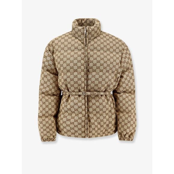 Gucci Women Gg Fabric Padded Jacket With Belt - Picture 1 of 3